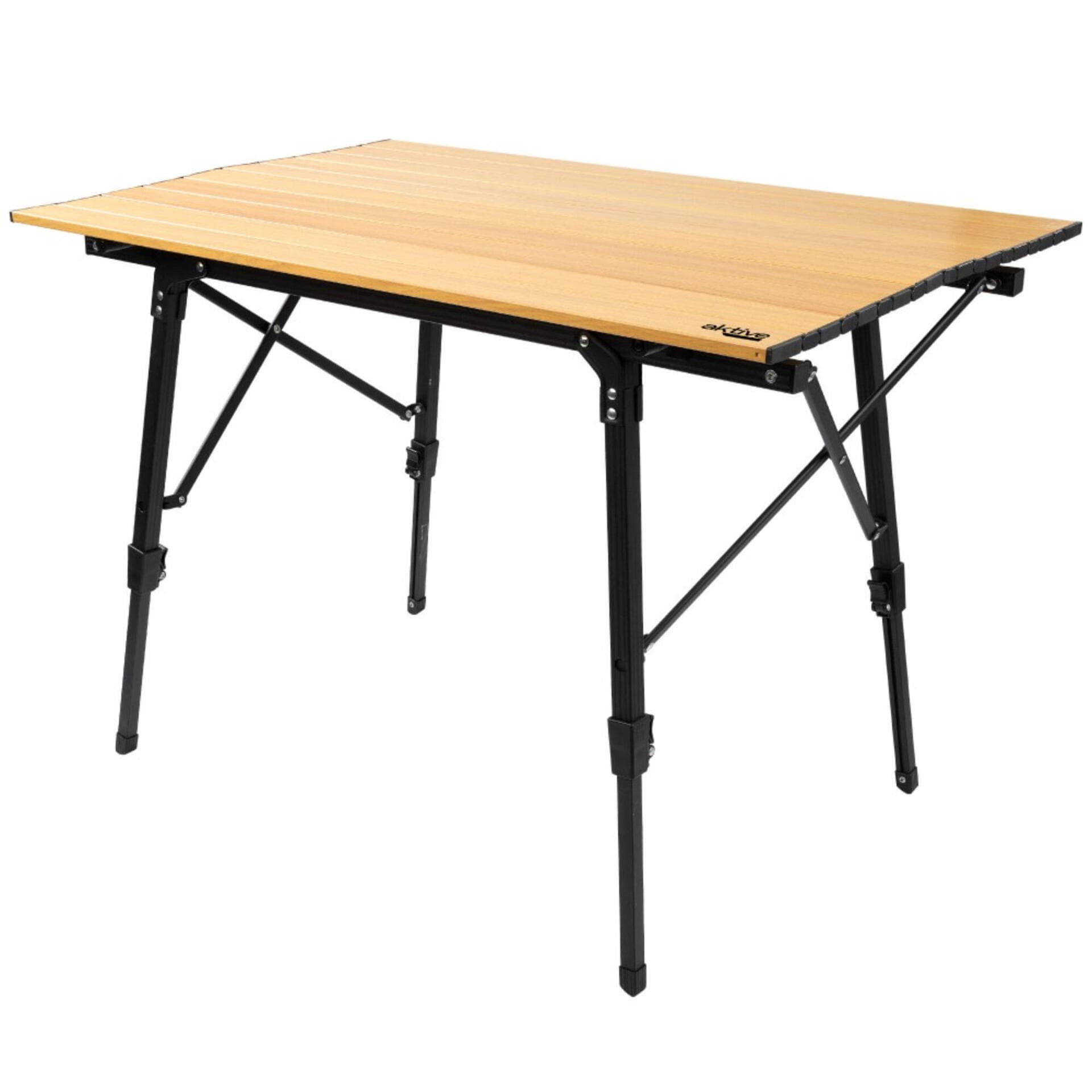 Aktive Sabana black and earth-tone adjustable glamping table